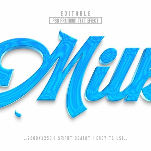 Milk 3D Editable Text Effect stylecover image.