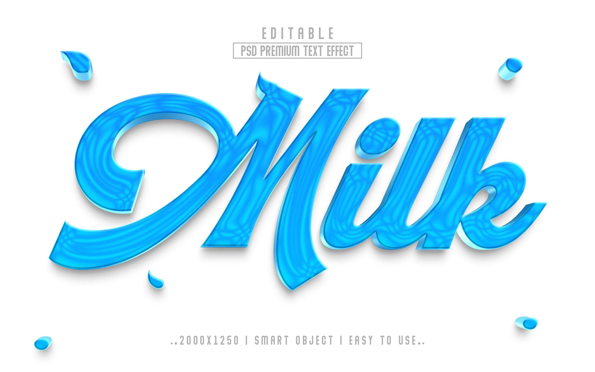 Milk 3D Editable Text Effect stylecover image.