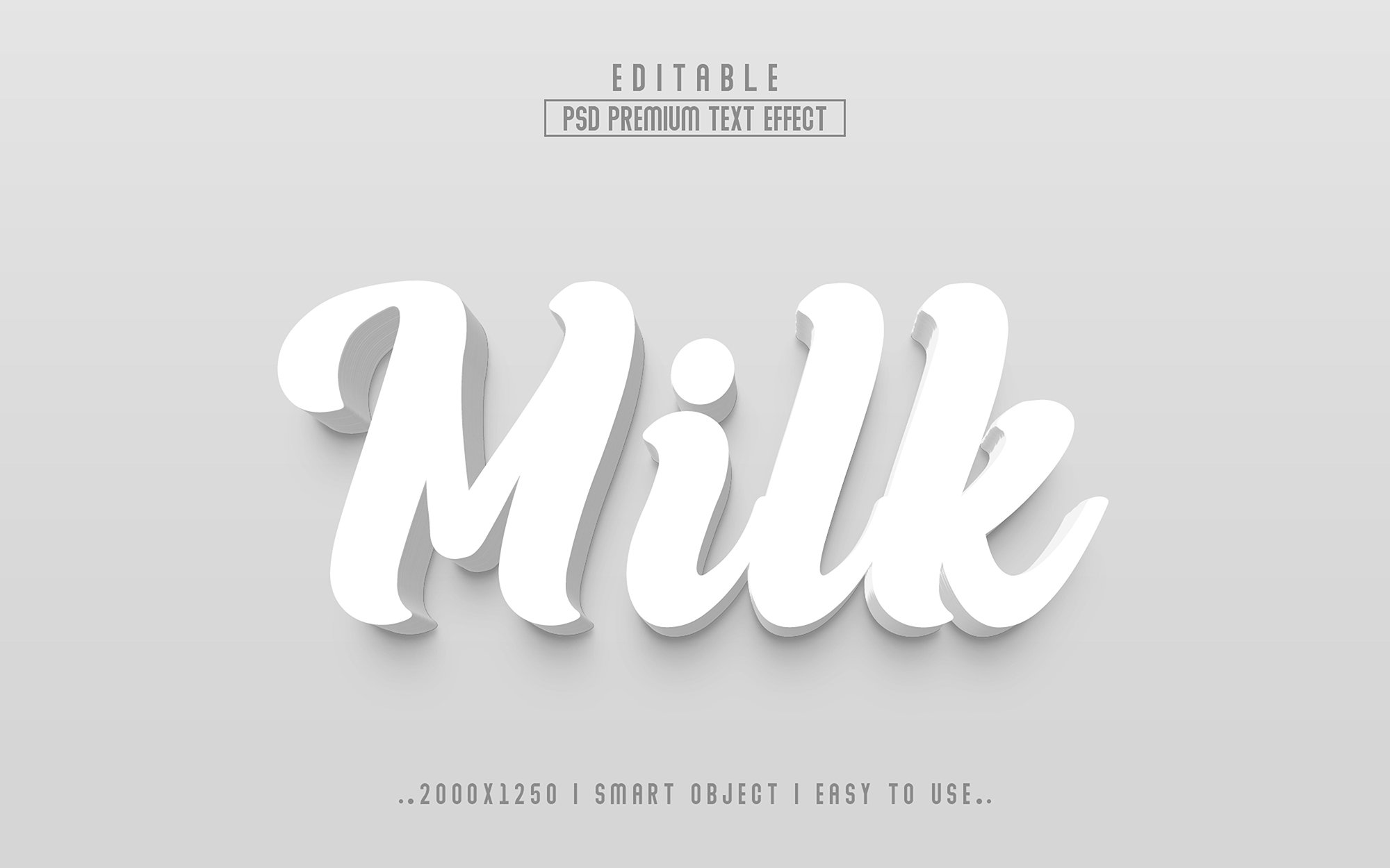 Milk 3D Editable psd Text Effectcover image.