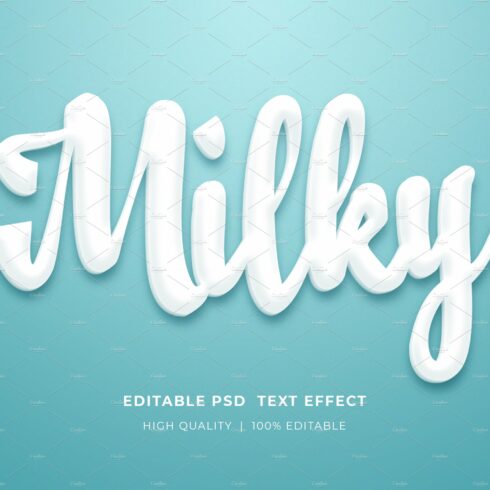 Milky 3D Text Effect Psd Mockupcover image.