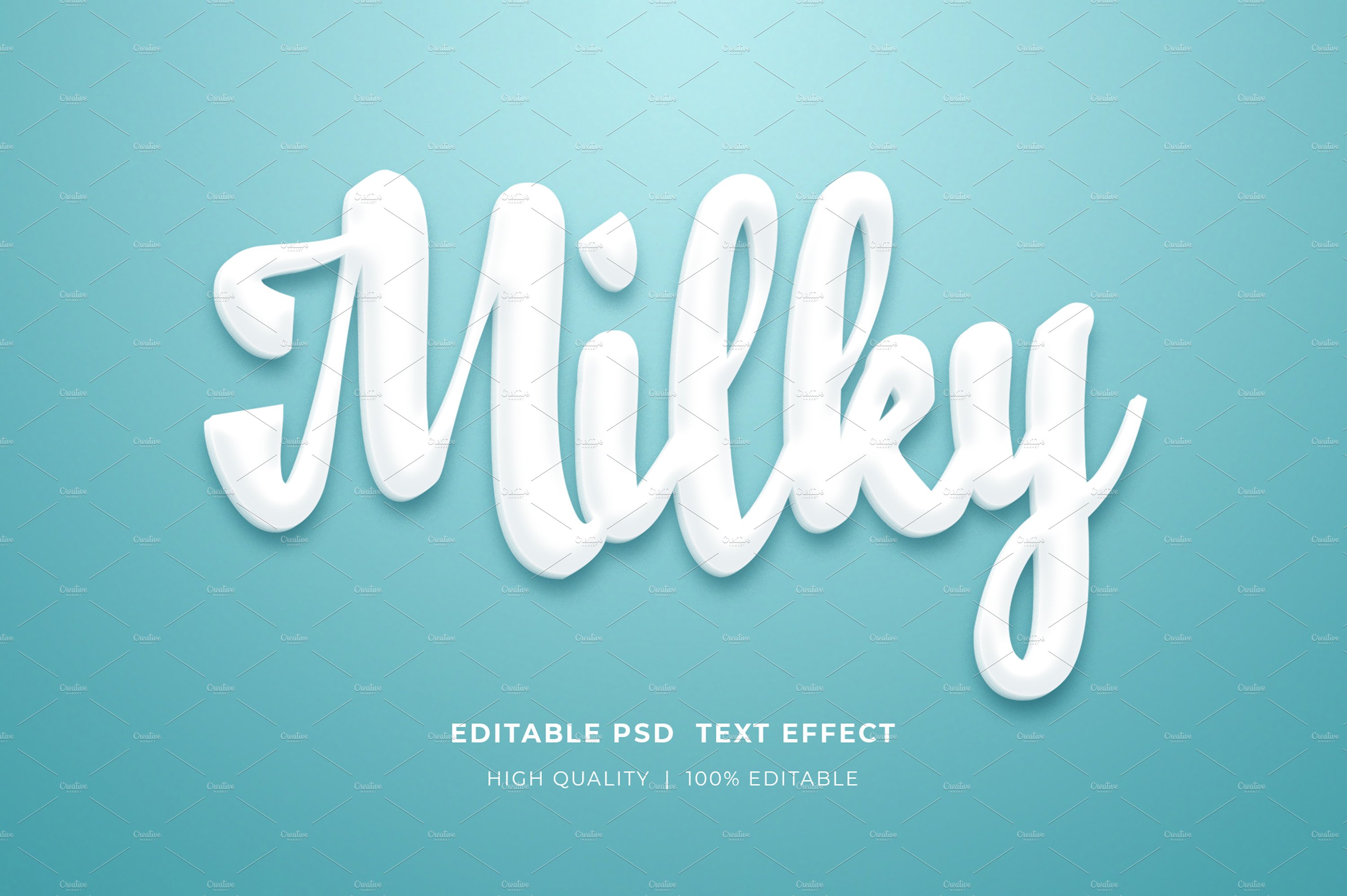 Milky 3D Text Effect Psd Mockupcover image.