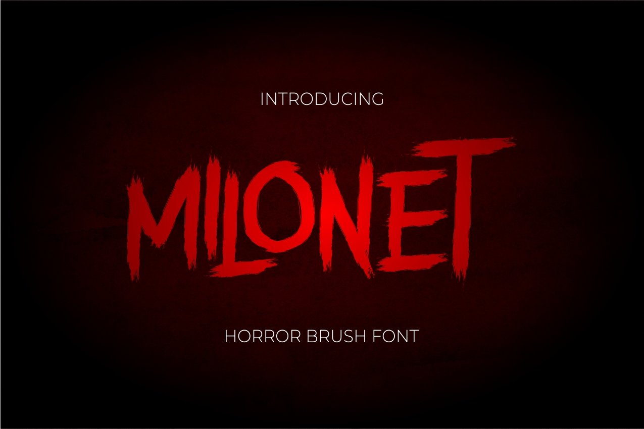 Milonet Horror Brush Font cover image.