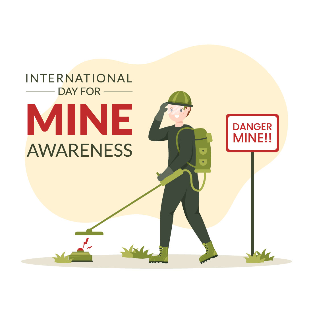 10 International Mine Awareness Day Illustration preview image.