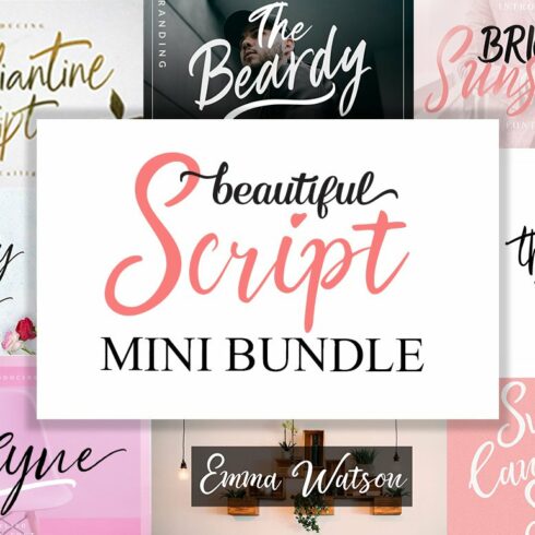 Beautiful Script Fonts Mini Bundle cover image.