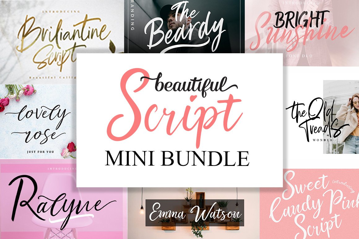 Beautiful Script Fonts Mini Bundle cover image.