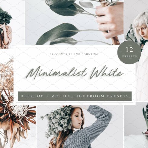 12 Lightroom Preset Minimalist Whitecover image.