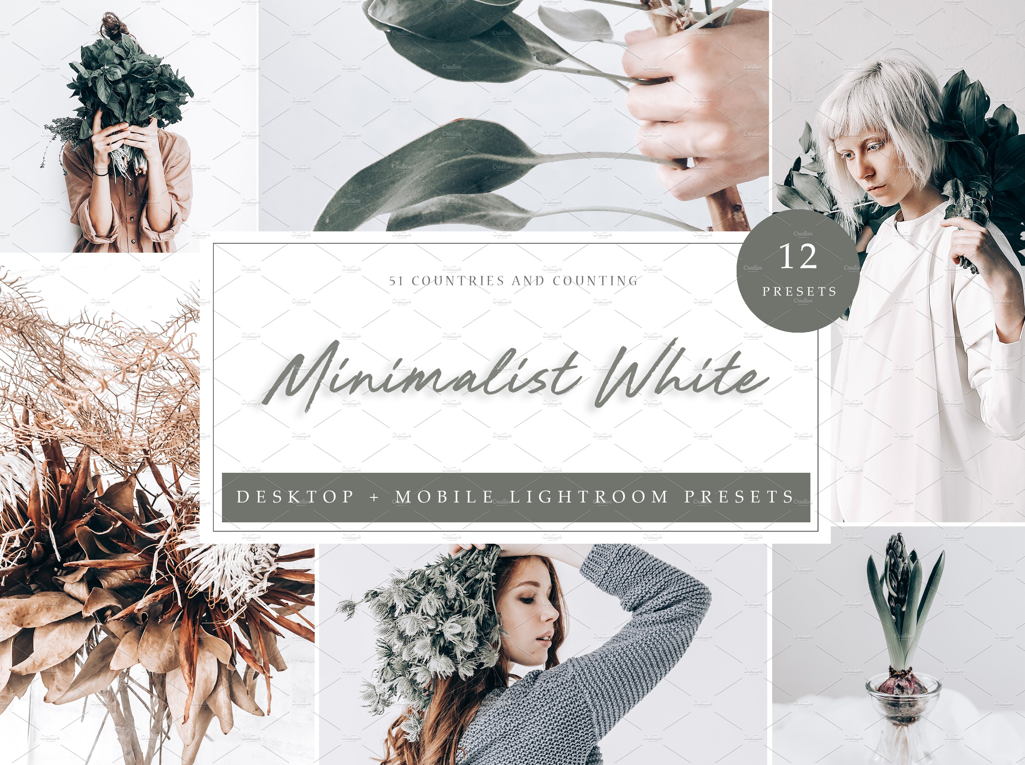 12 Lightroom Preset Minimalist Whitecover image.