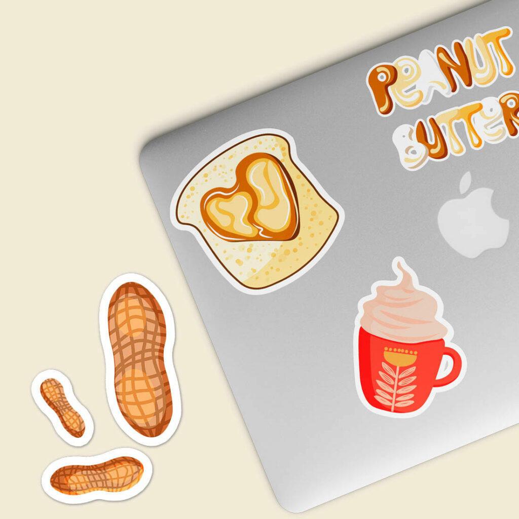 Set of peanut butter stickers | 32 sticker designs for peanut butter ...