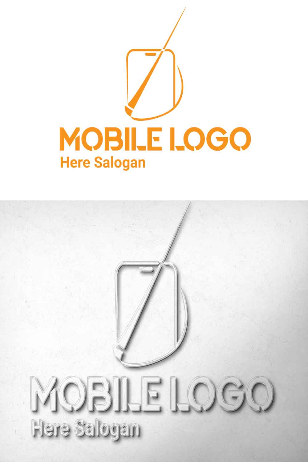 MOBILE PHONE LOGO TEMPLATE THREE COLOUR pinterest preview image.