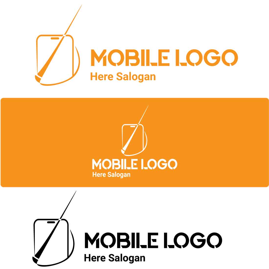 MOBILE PHONE LOGO TEMPLATE THREE COLOUR preview image.