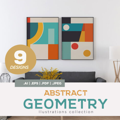 Abstract Geometric Shapes Wall Art Decor cover image.