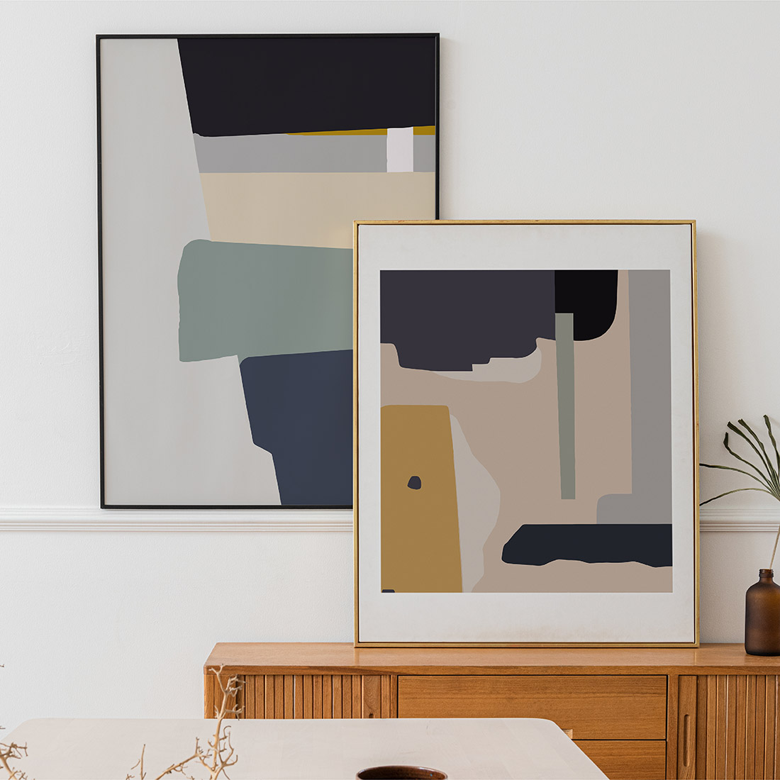 Modern Mid Century Abstract Art Print preview image.