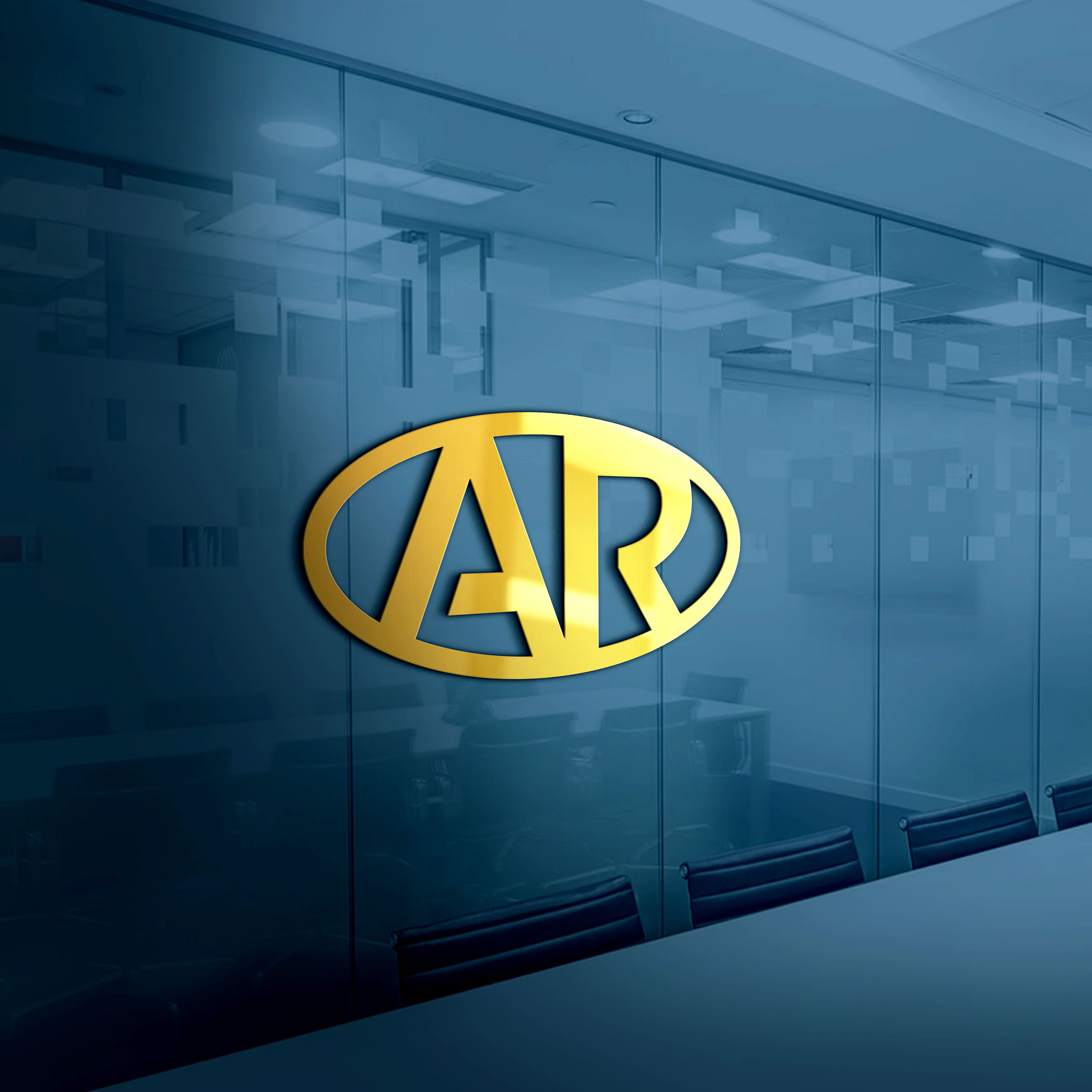 AR letter logo design preview image.