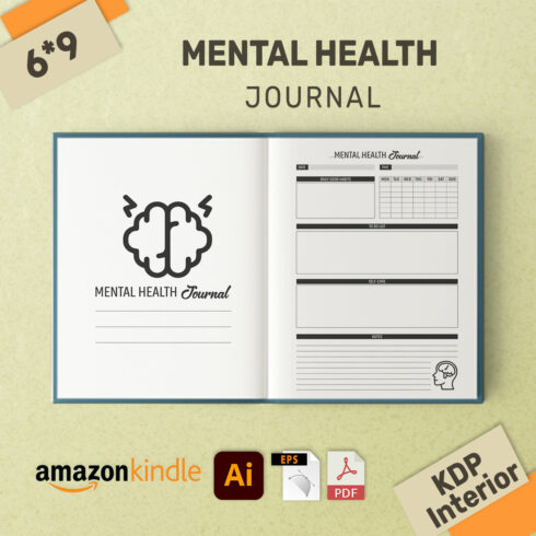Mental Health Log Book Journal KDP Interior cover image.