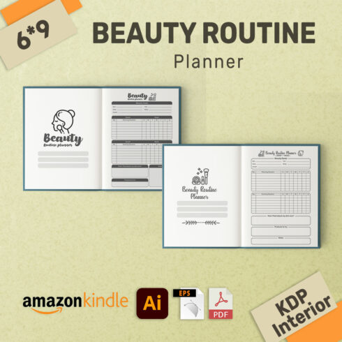 Beauty Routine Planner Amazon KDP Interior Bundles cover image.