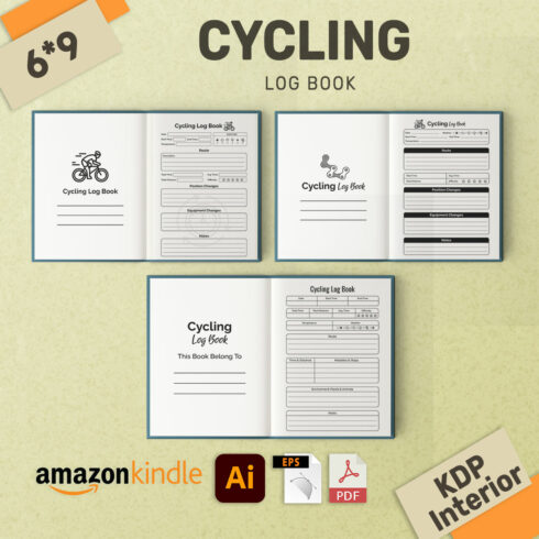 3 Cycling Log Book KDP Interior Bundles cover image.