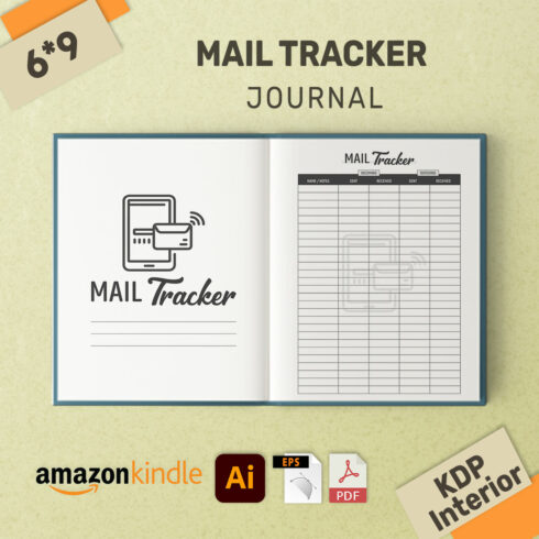 Mail Tracker Journal KDP Interior cover image.