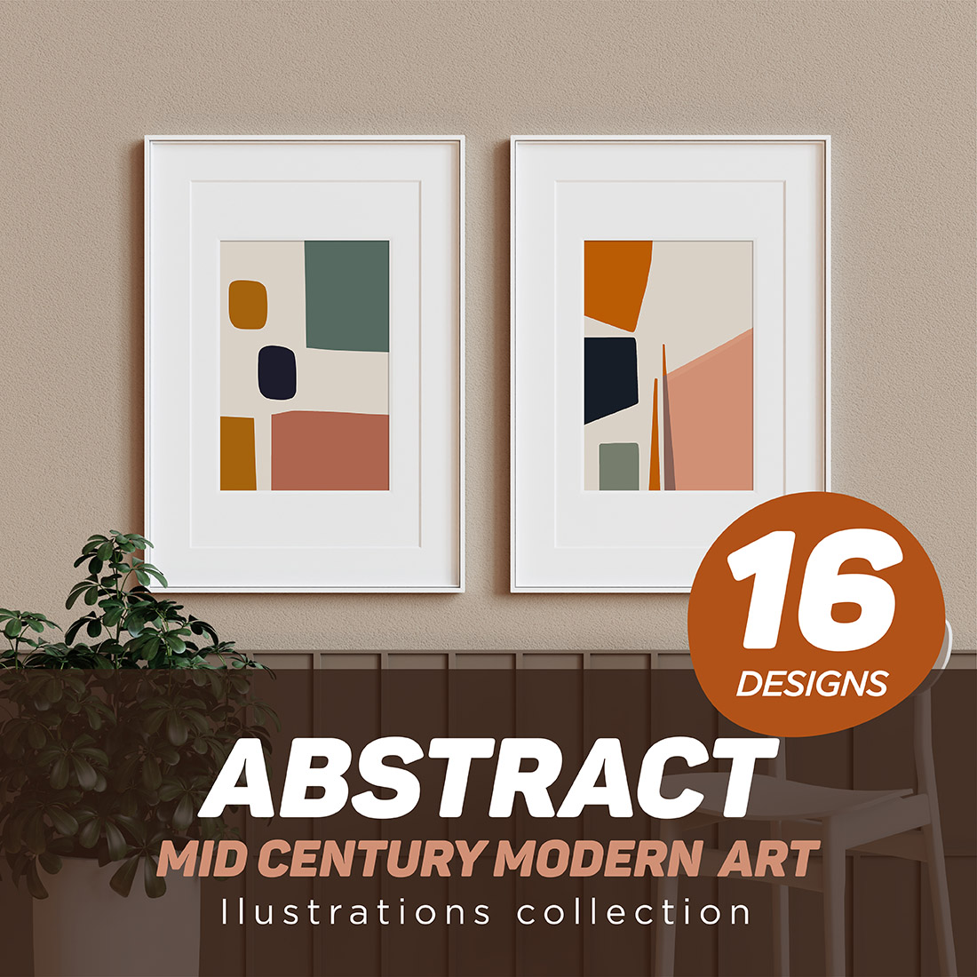 Geometric Abstract Mid Century Art cover image.