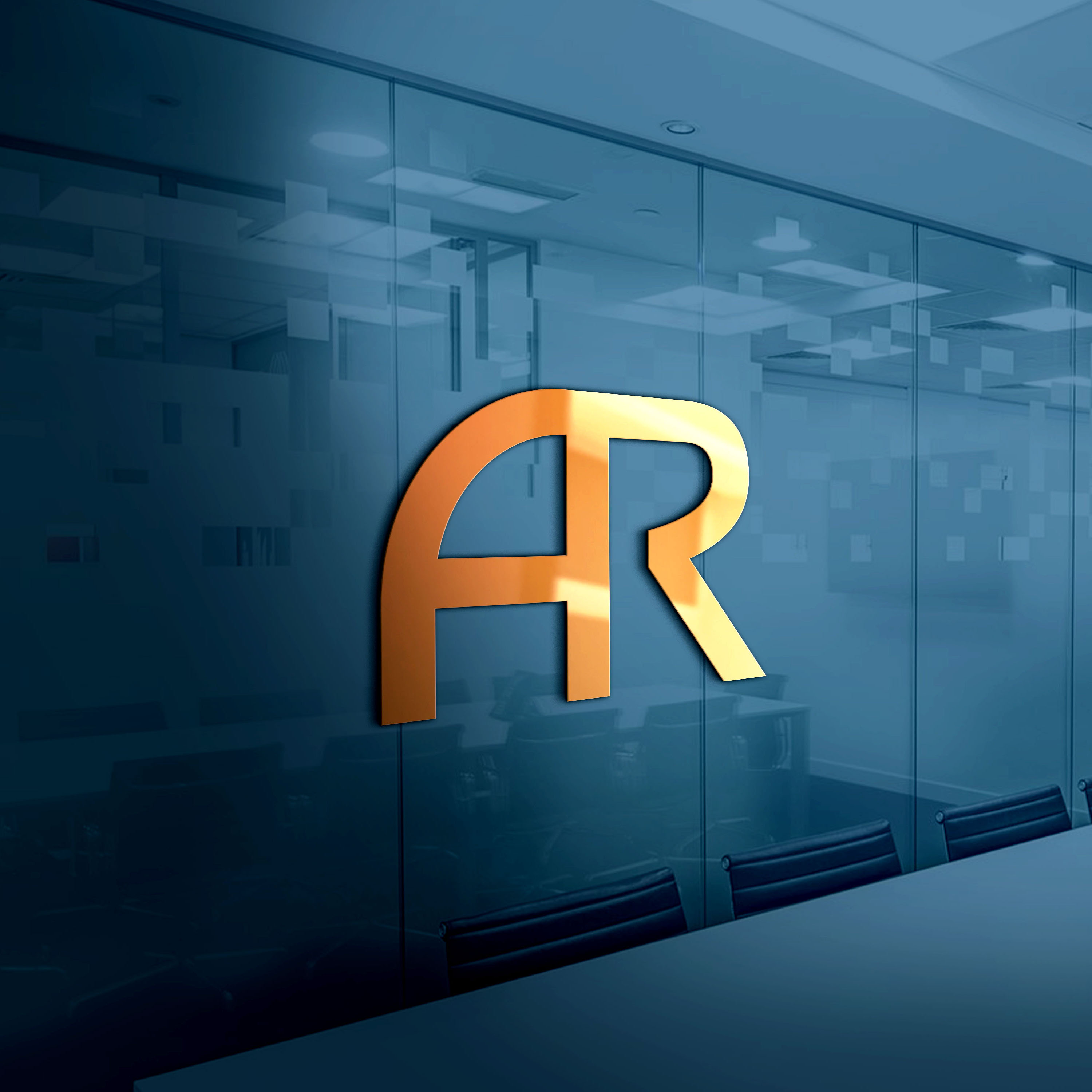 AR letter logo design preview image.