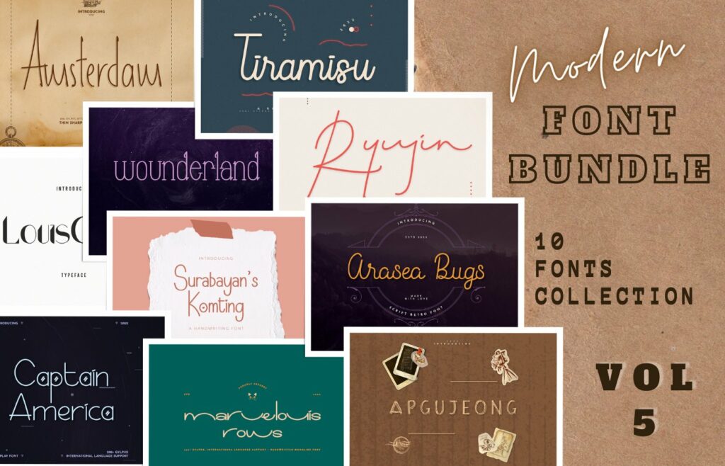Modern Font Bundle Vol 5 – MasterBundles