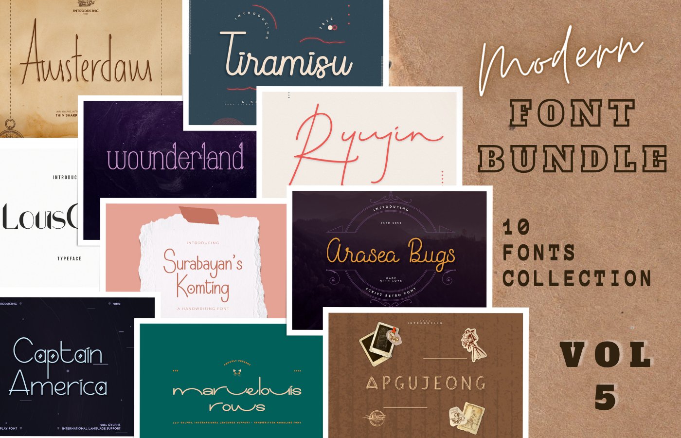 Modern Font Bundle Vol 5 cover image.