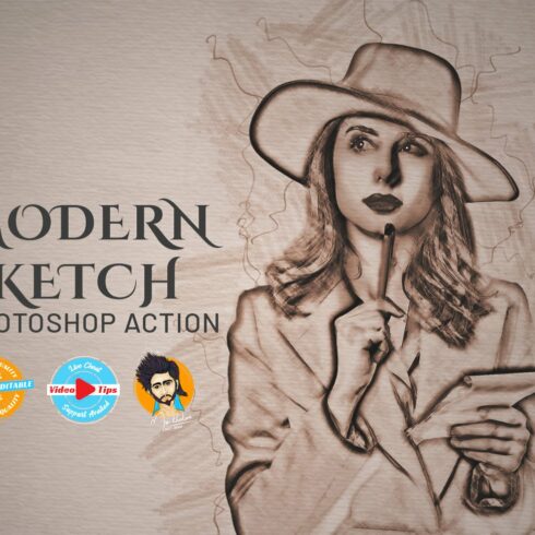 Modern Sketch Photoshop Actioncover image.