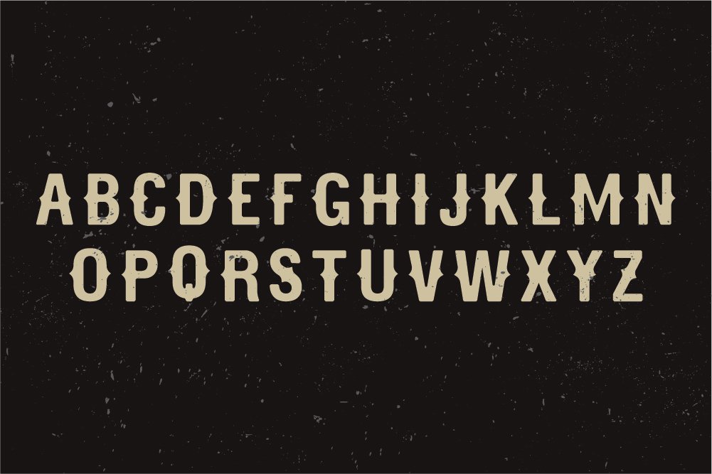 Modern Whiskey label font preview image.