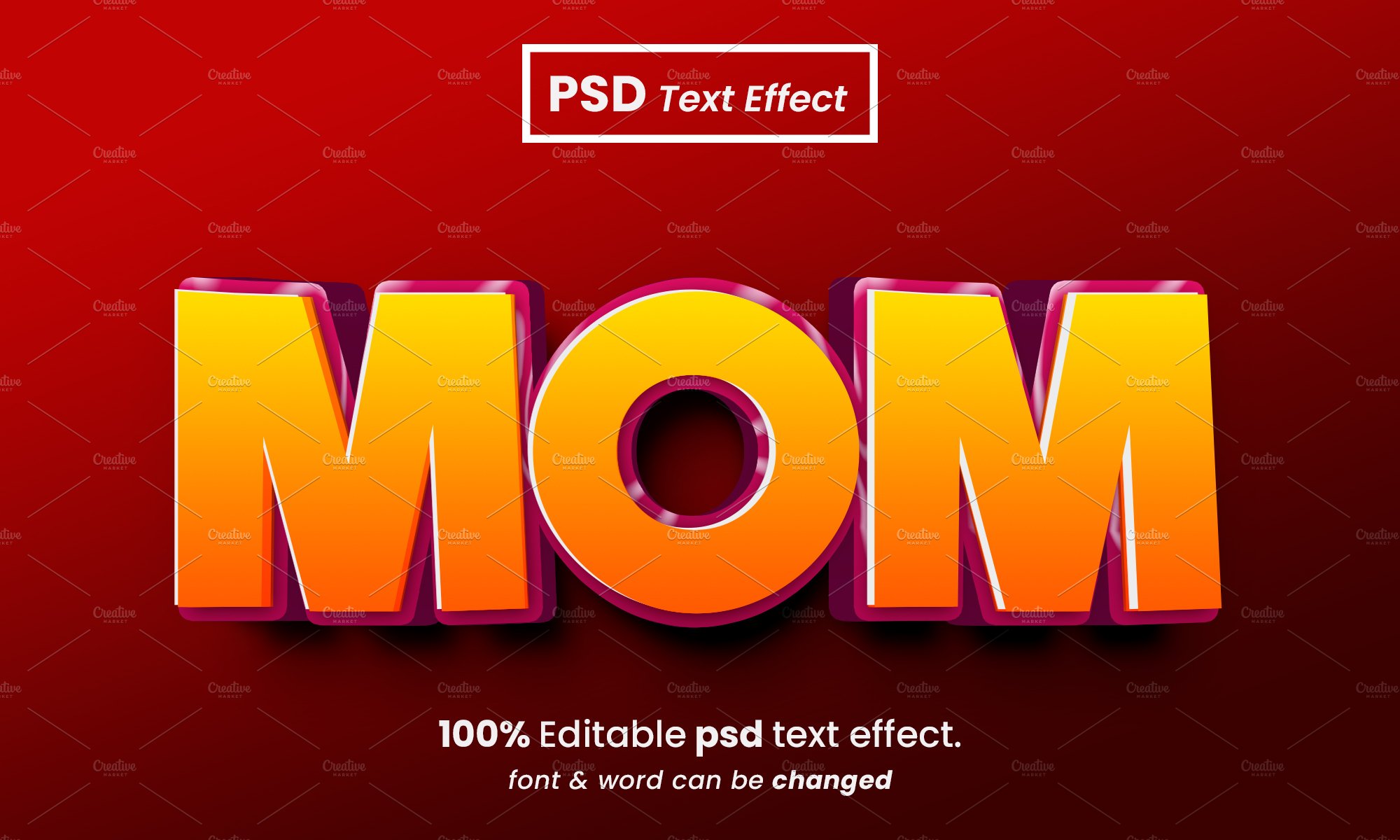 Mom 3d editable PSD text effectcover image.