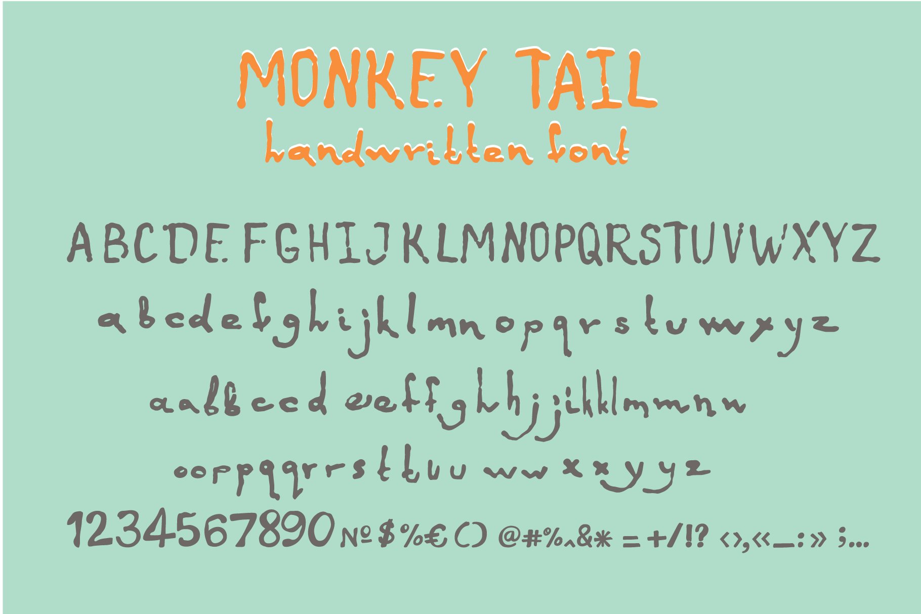 monkey tail font2 85