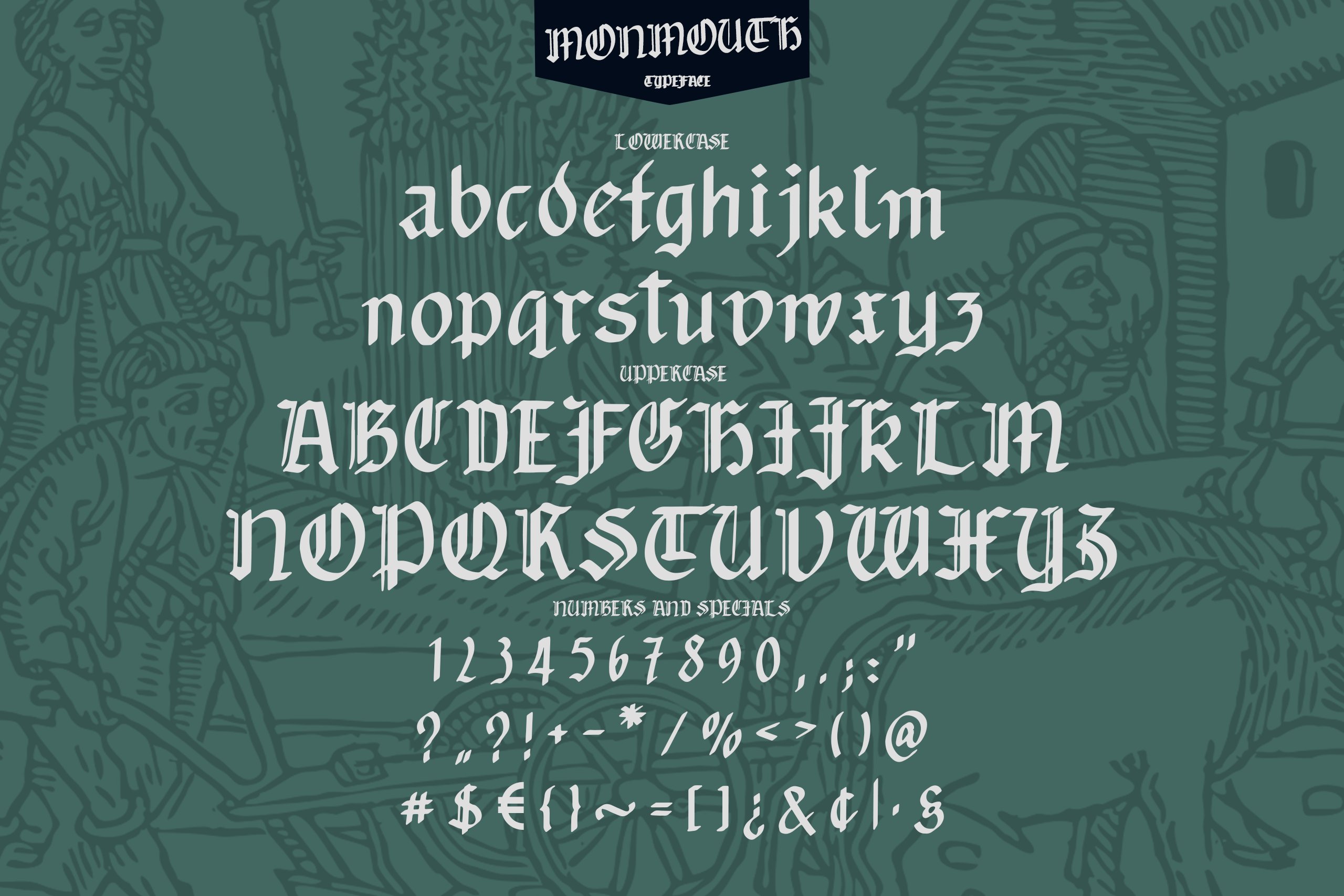 Monmouth Font - Handdrawn preview image.