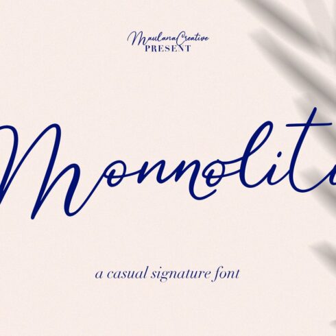 Monnolitic Casual Signature Font cover image.