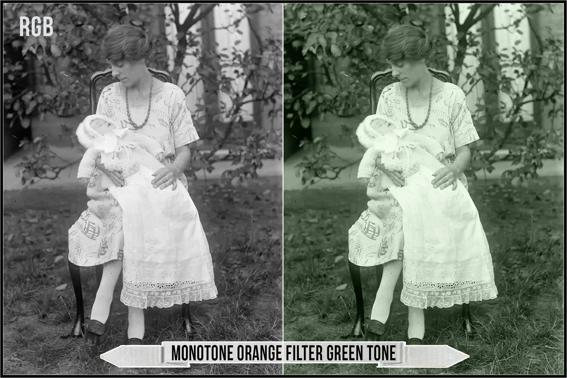 monotone orange filter green tone 688