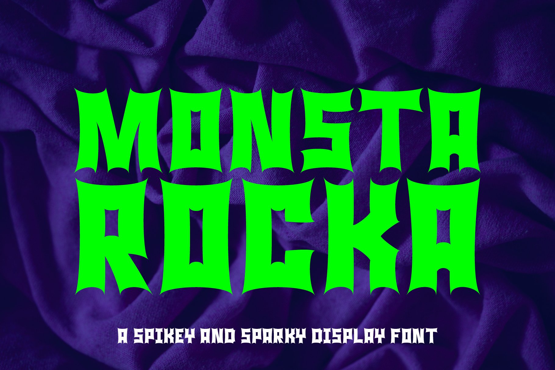 Monsta Rocka - a monster rocker font preview image.