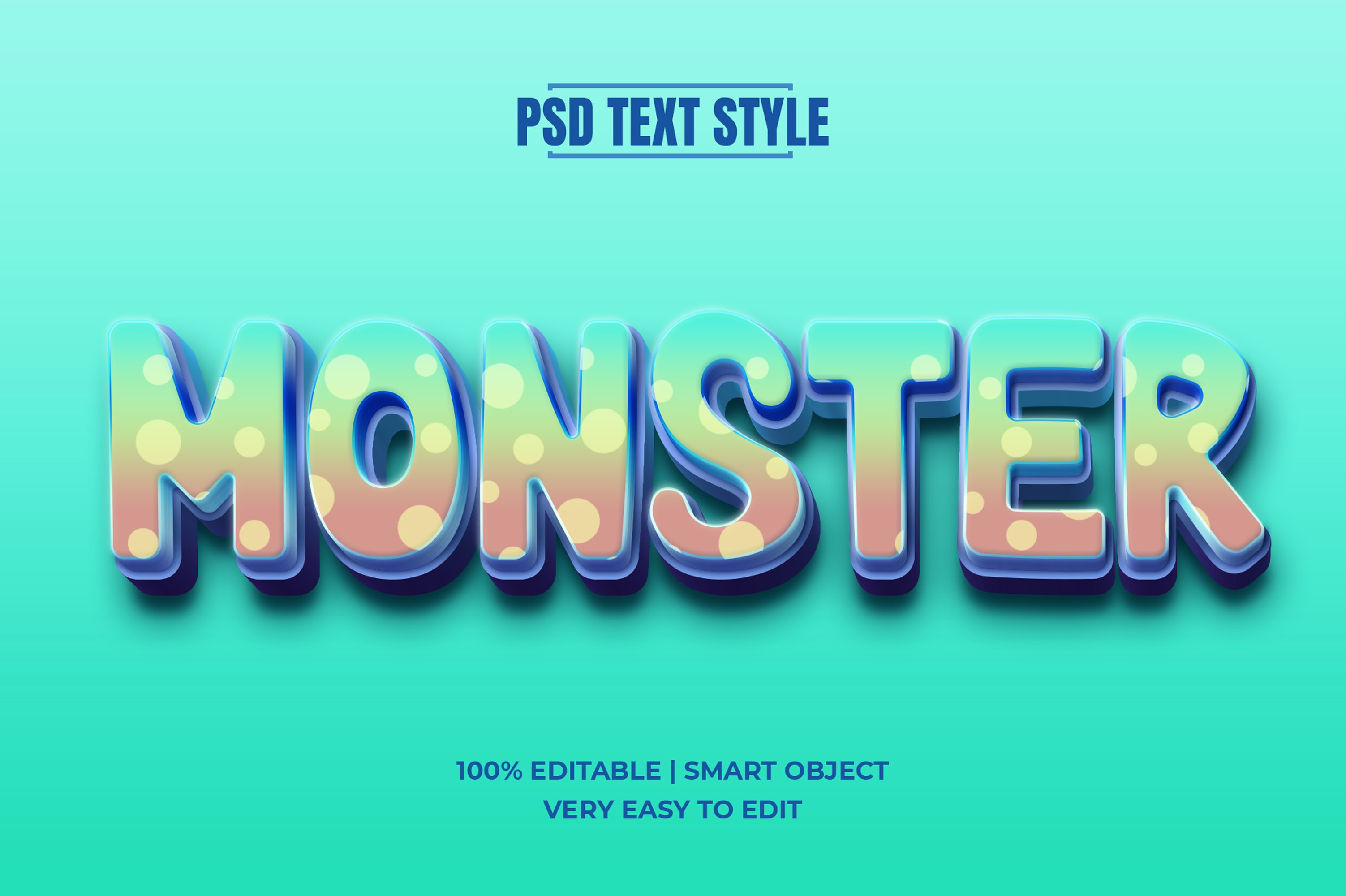 Monster 3D Text Effect PSD Mockupcover image.