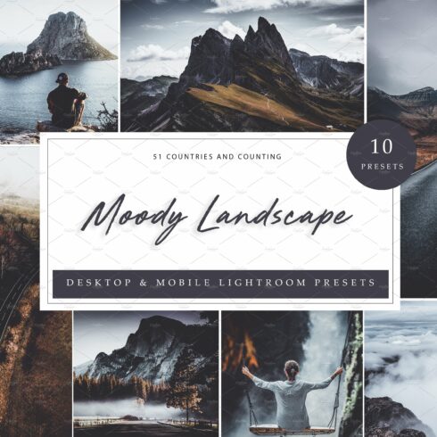 10 x Lightroom Moody Landscapecover image.