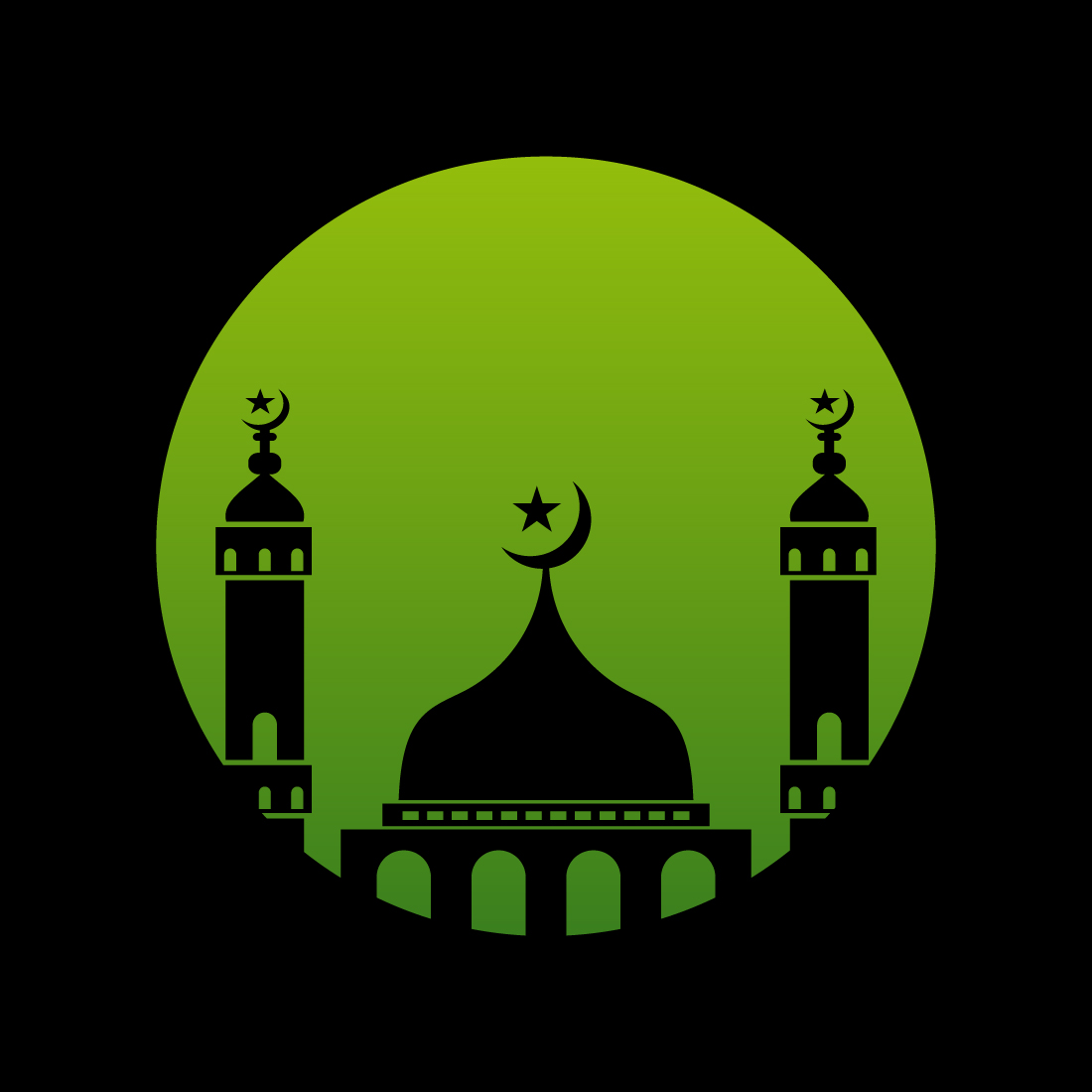 Mosque logo design, Islamic logo template, Vector illustration cover image.