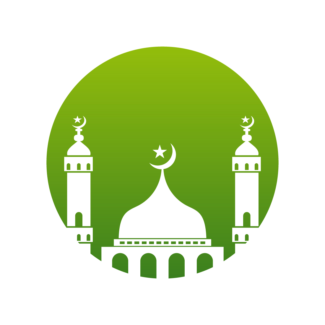 Mosque logo design, Islamic logo template, Vector illustration preview image.