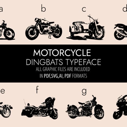 Motorcycle Dingbats Font cover image.