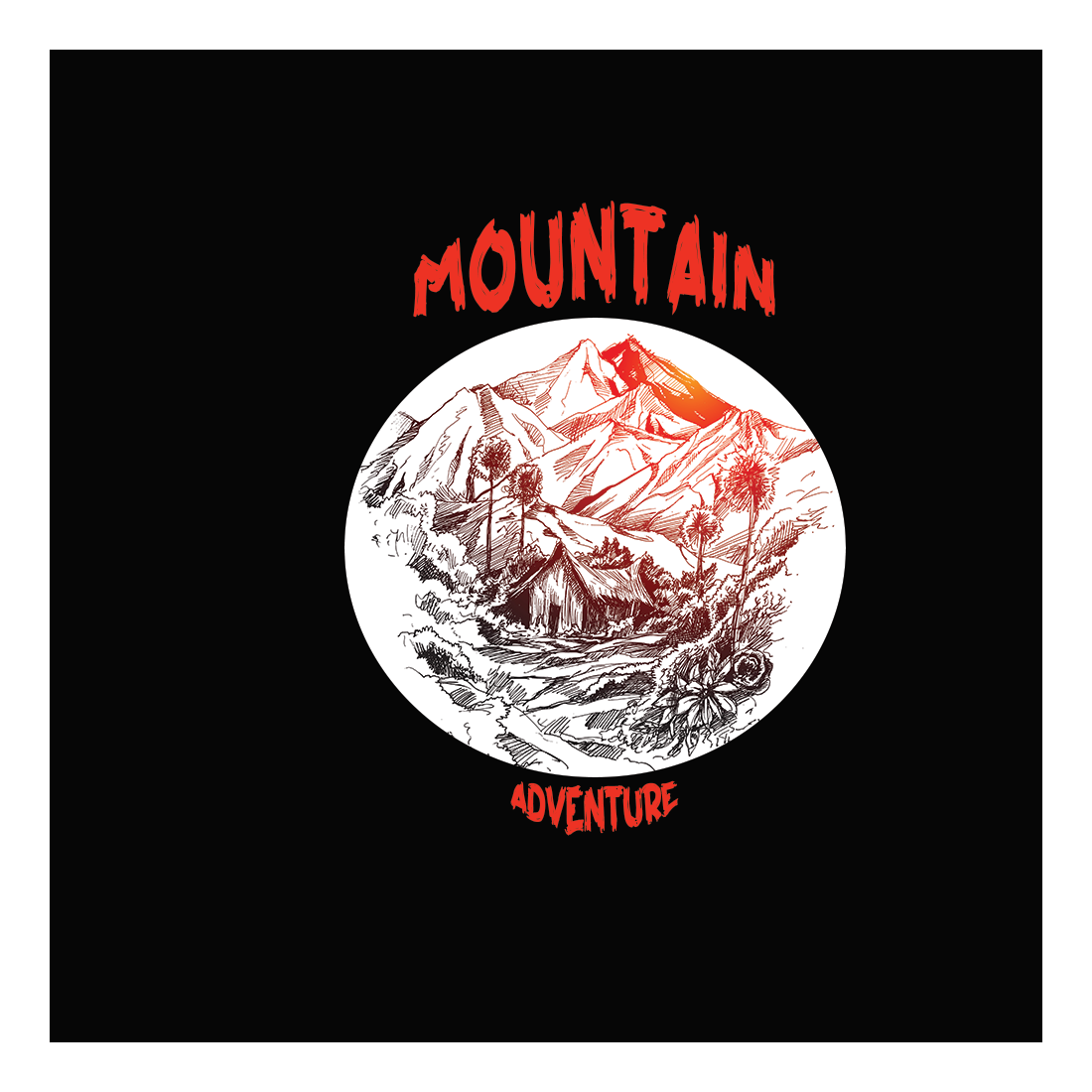 Tshirt Designs - Vintage Mountains preview image.