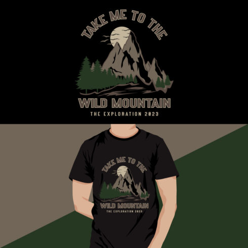 mountain t-shirt design - Take me to the wild mountain cover image.