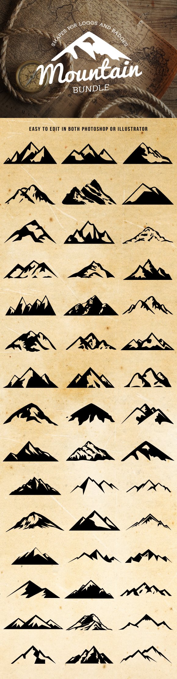 Mountain Shapes For Logos Bundlecover image.