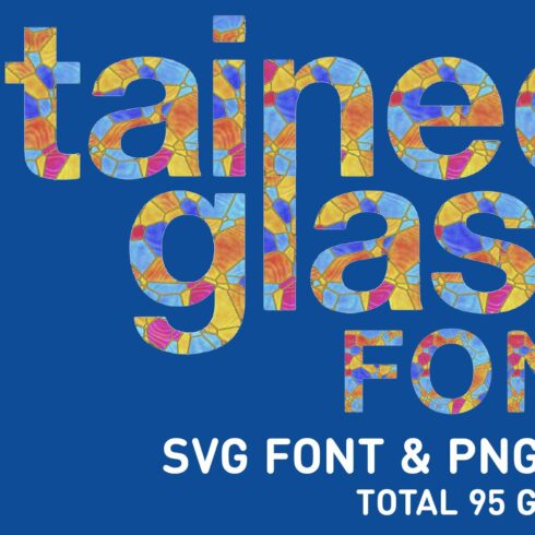 Stained Glass Font & PNG Set cover image.