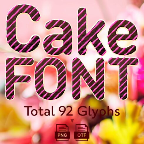 Cake Bitmap Color Font & PNG Set cover image.