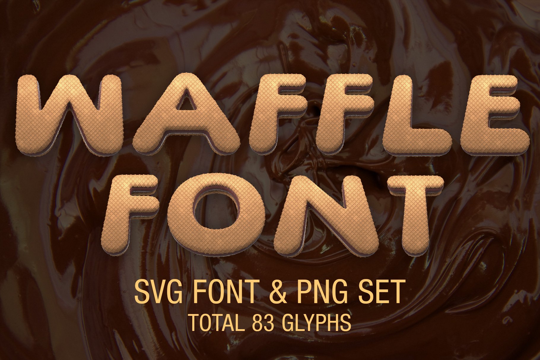 Waffle Font & PNG Lettering Set cover image.