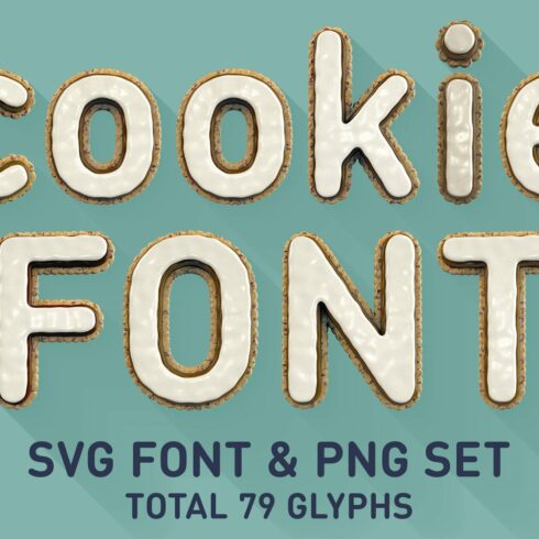 Cookie Font & PNG Lettering Set cover image.