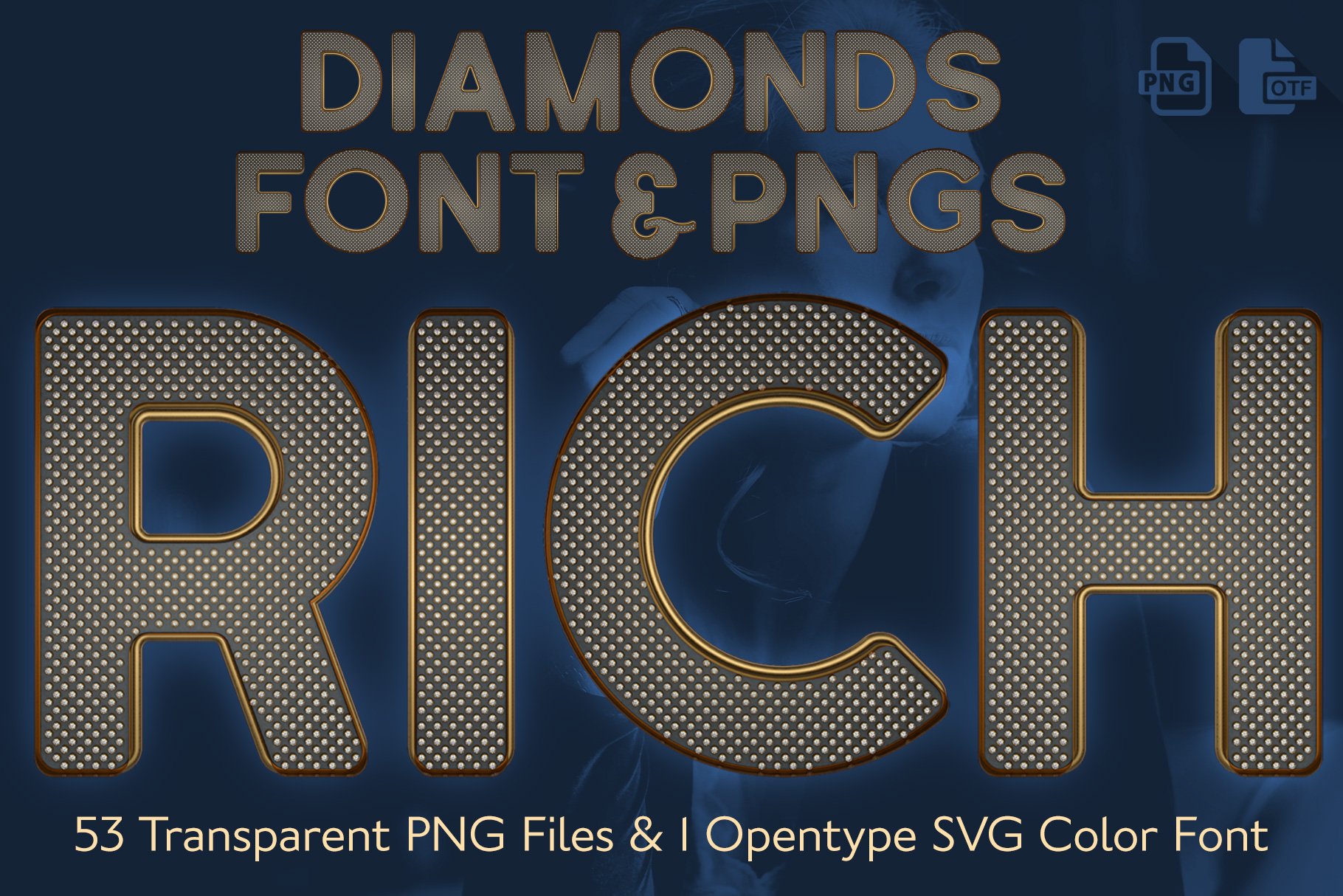 MS Diamond Bitmap Font & PNGs cover image.