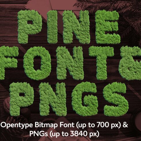 MS Pine Bitmap Font & PNGs cover image.