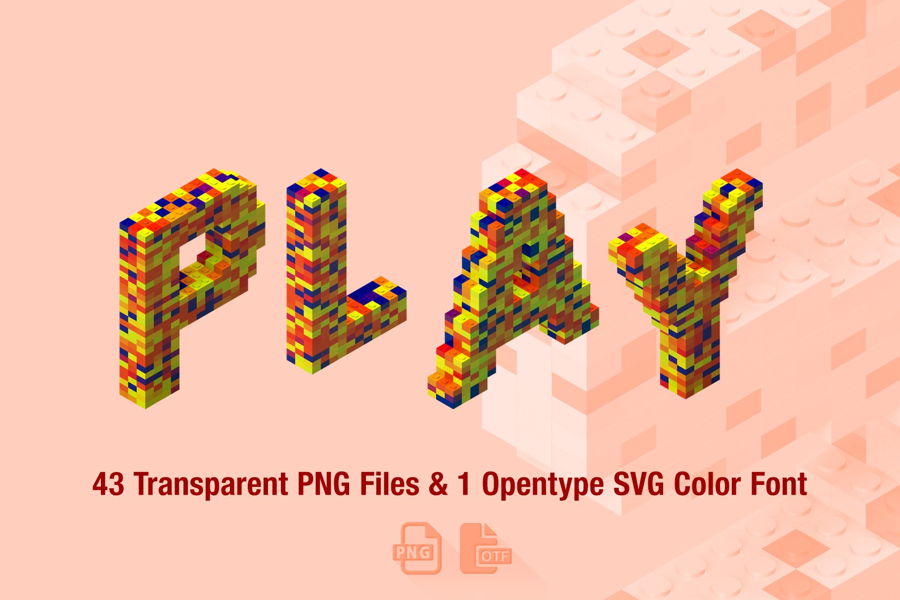 Ms Lego Opentype Color Font & PNGs preview image.