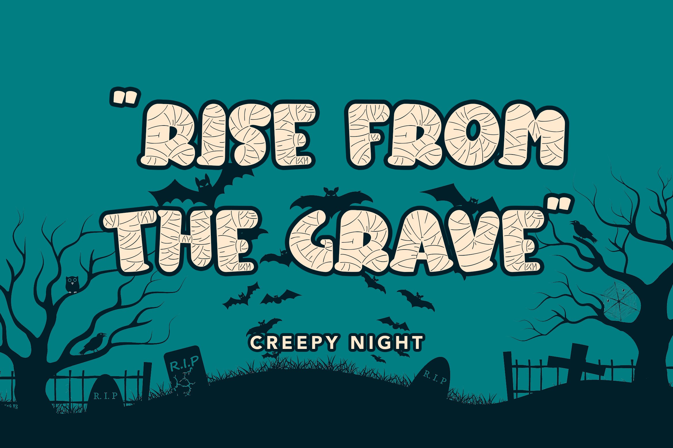 Mummy Sleep - Halloween Display Font preview image.