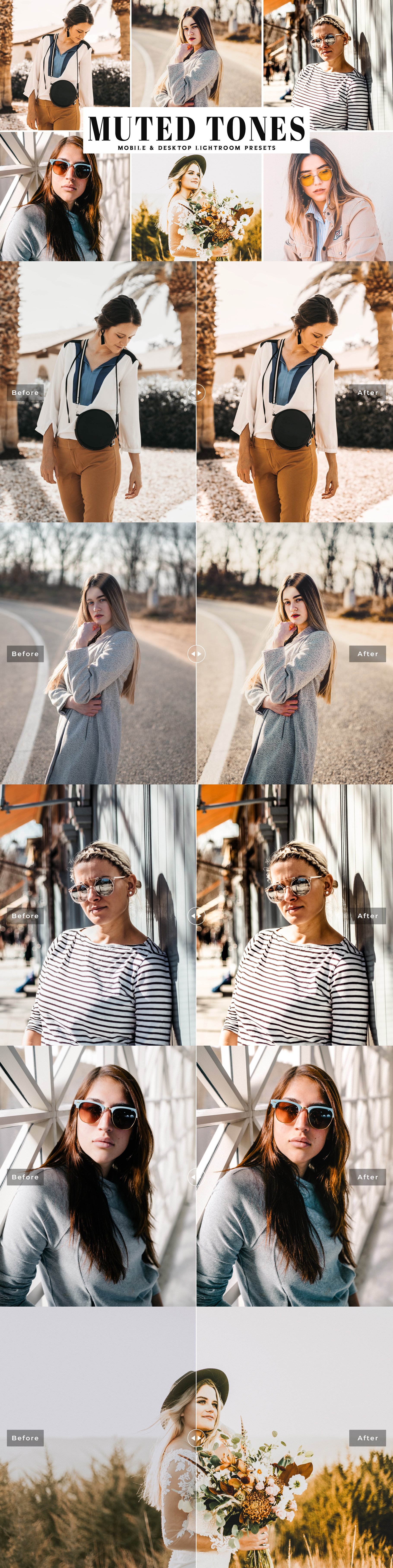 Muted Tones Lightroom Presets Packcover image.